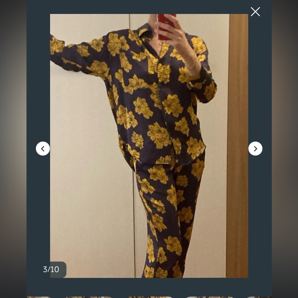 Vintage America Navy and Yellow Floral Jumpsuit - Picture 3 of 7
